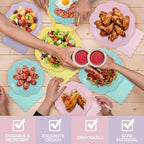 Qinyoung 388 Pcs Pastel Plates and Napkins Party Supplies Tableware Include Disposable Scalloped Plate Paper Napkin Cup Plastic Cutlery for Baby Shower Party Wedding Birthday, 48 Sets - Image 4