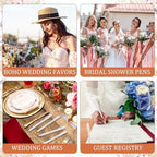 Fulmoon 75 Pcs Bridal Shower Pens Bulk Wedding Pens Favors Bachelorette Engagement Party Gifts Baby Shower Pen Prizes Souvenirs Bag Supplies for Guest Game Office School (Elegant Color,Boho) - Image 5