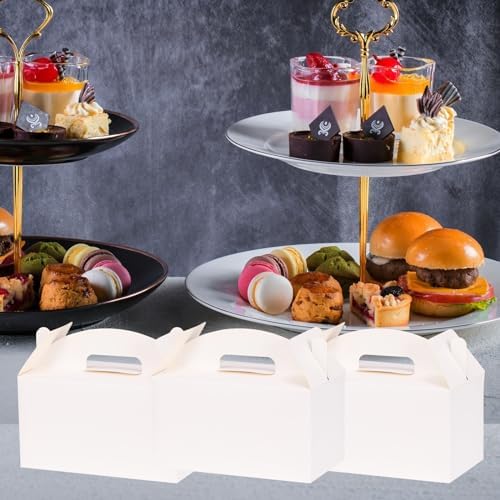 White Gable Boxes with Handles, 9.45"x5"x5", 30 Pack - Image 3