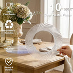 IOOOOO 100 Pcs 10" Clear Plastic Plates, Fancy Disposable Dinner Plates - Image 2