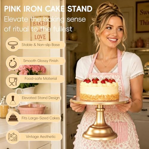 3 PCS Gold Round Cake Stand Set, Multi Size Metal Cupcake Holders Stand for Birthday Wedding Banquets, Pastry Display Holders for Holiday Party Dessert Display Table Decor (8"/10"/12" Plate) - Image 4