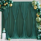 Hunter Green Backdrop Curtain-Wrinkle-Free Polyester Fabric Green Photography Curtains for Wedding Party Photo Background Decorations- 32 X10FT (Hunter Green) - Image 4