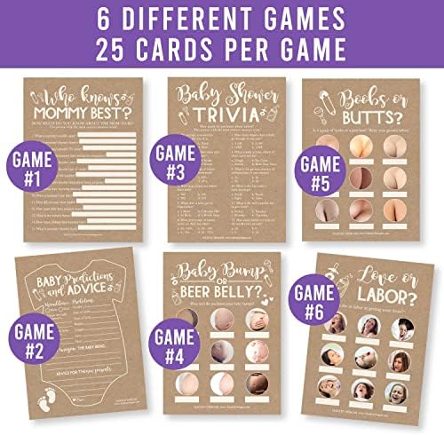 Baby Shower Games Card for 25 Guests Fun Babyshower Game for Girls & Boys - Image 5