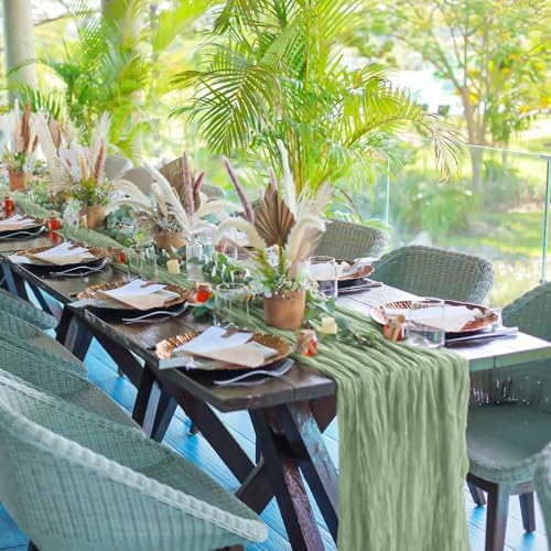 24 Pack Sage Green 10Ft Cheesecloth Table Runner - Image 6