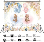 Bear Gender Reveal Backdrop We can Bearly Wait Photography Background 10x8ft Blue and Pink Flower He or She Boho Photo Background Baby Shower Banner Party Decorations - Image 6