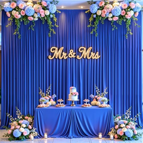 20x10ft Royal Blue Backdrop Curtain for Wedding Parties Wrinkle Free Fabric Royal Blue Drapes Backdrop Decoration for Baby Shower Birthday Photography Decoration 4 Panels, 5ft x 10ft - Image 5