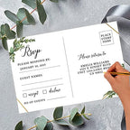 Andaz Press 56-Pack Personalized RSVP Postcards for Wedding Geometric Frame Cardstock Response Reply Cards for Bridal Shower Baby Shower Birthday Event Custom Date and Return Address 4 x 6-Inch - Image 2