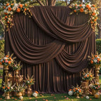 40ft x 10ft Brown Backdrop Curtains, Brown Drapes for Backdrop Fabric - Image 2