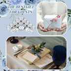 MTLEE 50 Pcs Wedding Candles Gift Favors for Guests 1 Oz, Blue Flowers - Image 5