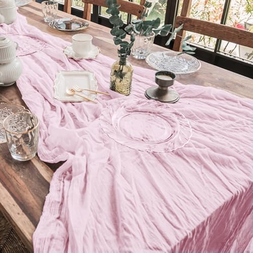 6 Pack Cheesecloth Table Runner 10Ft Christmas Gauze Boho Table Runners for Wedding Decor Bridal Shower Decorations Baby Shower Party(35" x 120") - Image 6