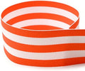 5/8" Orange & White Taffy Striped Grosgrain Ribbon - 100 Yards - USA | American Made by TheRibbonFactory%C2%AE