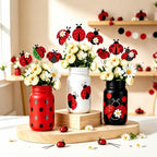 12 Pcs Ladybug Baby Shower Decorations Set with Wooden Picks Jars by Gandeer