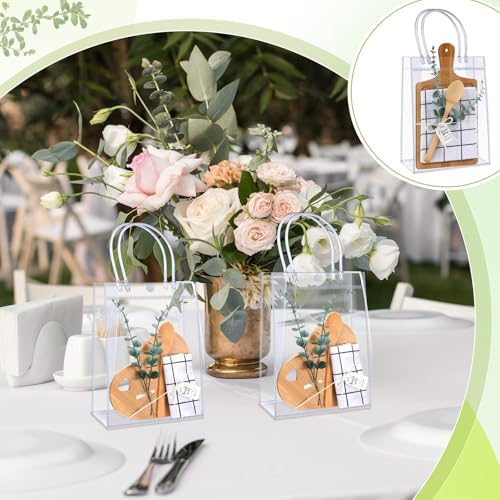 Teenyyou 43 Pcs Baby Shower Game Prizes for Winner Bamboo Cheese Board Spoon Plaid Towel Artificial Eucalyptus Stems Thank You Tag Card Gift Bag for Guest Baby Bridal Shower Wedding Favors(Heart) - Image 5