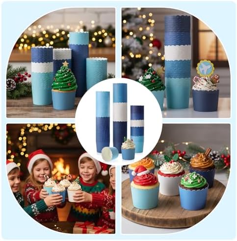 Havawish 250 Pcs Blue Baking Cups 2.4 Inch Paper Cupcake Liners - Image 5