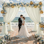 40x15ft Ivory Backdrop Curtains for Parties Wrinkle Free Fabric Backdrop Curtain Wedding Photo Drapes Backdrop for Birthday Party Baby Shower Bridal Shower Photography Stage Back Drop 8 Panels 5x15FT - Image 5