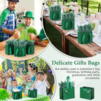 Qilery 50 Pcs Wedding Paper Gift Bags Bulk with Tissue Paper Small Gift Bags with Handle and Tags for Birthday Wedding 4th of July Party Business(Green,4.7 x 2.4 x 3.9'') - Image 6