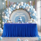 Royal Blue Table Cloths for Parties Tulle Table Skirts Rectangle Tables 6ft Fitted Spandex Table Covers Stretch Elastic Banquet Wedding Baby Shower Birthday Party Table Cloths 6 Foot Rectangle - Image 3