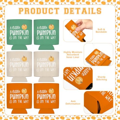 24 Pcs A Little Pumpkin is On the Way Cup Sleeves Bulk - Image 3