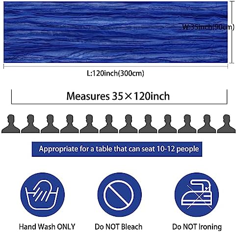 35x120 Inch Royal Blue Cheesecloth Table Runner Wedding Birthday Decor - Image 2