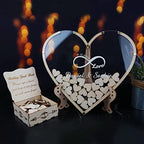 Wedding Guest Book Alternative,with Box and Small Hearts,Personalized Infinity Love Heart Drop Guest Sign for Rustic Wedding Decorations,Anniversary and Birthday(style4, Heart) - Image 6
