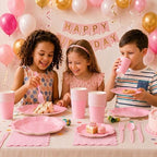 Vyntra Pink Paper Plates, Cups & Napkins, 350 Pcs Scalloped Party Set - Image 6