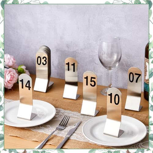 Honeydak 1-15 Table Numbers Sliver Z Stand, Double Sided Steel Stands - Image 6