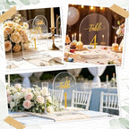 Arch Wedding Table Numbers 1-15 with Stands, 5.5 x 7 Inch Clear - Image 5