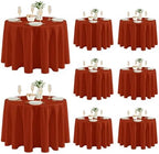 Fitable 8 Pack Rust Tablecloths 120 Inch Round for 48"-96" Tables by Fitable