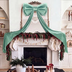Wavwavw Christmas Giant Velvet Bow Decor Sage Green Big Bow, 75 x 18 Inches - Image 2