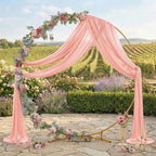 Pack of 2 Wedding Arch Drape Panel Fabric 30" x 75ft - Peach - Image 3