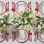 By Madee HEAVYWEIGHT White and Red Plates for Party Set 175 Pc - Image 5