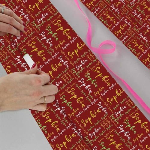 AOFUN Personalized Name Heart Personalized Name Heart Birthday Wrapping Paper For Men Holiday Gift For Couples Designer Wrapping Paper Custom Name Gift 3 Rolls 58" x 23" - Image 4