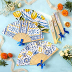 Roowest 36 Pcs Amalfi Coast Lemon Folding Hand Fans Bulk, Party Decorations - Image 4