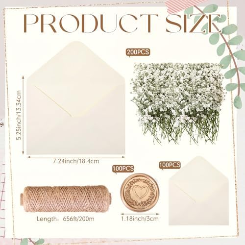 ForraFun 100 Sets Wedding Wraps Set Pre Folded Vellum Jackets, ivory White - Image 2