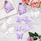 Dunzy 100 Sets Butterfly Soaps Party Favors with Cards,Purple,Light Purple - Image 3