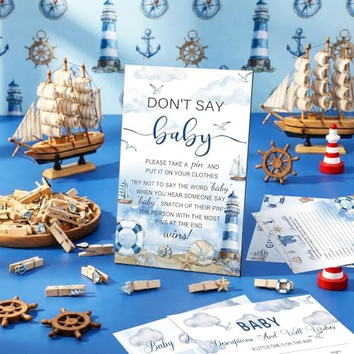 Patelai 321 Pcs Baby Shower Games Supplies, Ahoy - Image 2