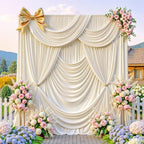 10x12ft Beige Backdrop Curtains, Cream Beige Drapes for Backdrop Draping Fabric for Wedding Party Bridal Baby Shower Prom Birthday Graduation 5x12FT, 2 Panels - Image 6