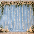 Ledido 10×10ft Blue Tulle Backdrop Curtain with Light(4 Panels 5×10ft) by Ledido