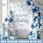 Serencatcher 7.2ft Blue Bow Seashell Birthday Arch Backdrop Cover - Image 6