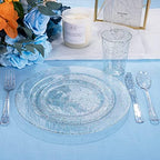 Rubtlamp 180PCS Glitter Plastic Plates with Glitter Disposable Silverware, Clear Glitter Plates for 30 Guests Include 30Dinner Platos, 30Dessert Platos, 90Cutlerys, 30Cups for Party (Pack of 2) - Image 4