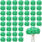 WEISPARK 100PCS Artificial Hydrangea Flowers, Fake Flowers Silk Hydrangea Full Flowers Heads with Stems for Wedding Home Party Shop Baby Shower Decor (Peacock Green) by WEISPARK