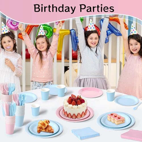 350 Pcs Gender Reveal Disposable Tableware Set for 50 Guests - Image 3