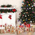 Sweetude 12 Pack Christmas Linen Burlap Bags with Tags,Lovely - Image 7