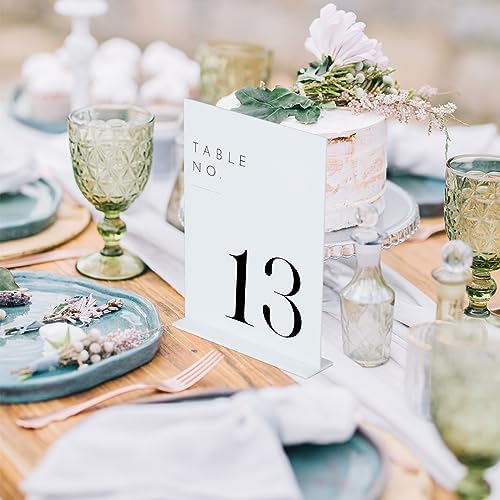 White Wedding Table Numbers 1-15 with Stands, 5"x7" White Acrylic Table Numbers, Perfect for Wedding Reception, Party, Anniversary, Event - Image 5