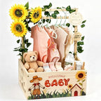 Wooden Baby Shower Crate Closet, Baby Shower Gift Basket for Newborn Gifts by LKEUYUI
