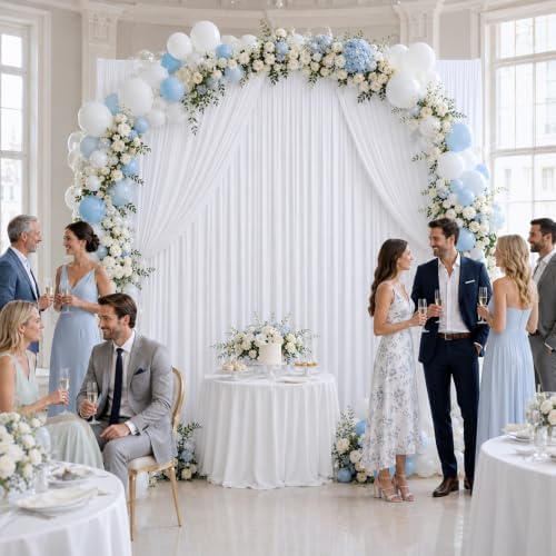 White Backdrop Curtain, 4 Panels, Each 5ft x 10ft - Image 5