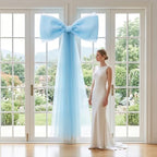 39x70 Inch Extra Large Blue Bow Decorations, Giant Tulle Bow for Boy Baby Shower, Big Decor for Wedding Ceremony Arch, Kids Birthday Party Backdrop Room Wall Hanging (Blue) - Image 5