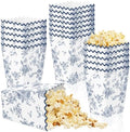 Kuabiz 60 Pcs Blue Floral Popcorn Boxes with Scalloped Chinoiserie Flowers Paper Candy Boxes Disposable Blue Popcorn Bowls Cookie Containers for Wedding Bridal Baby Shower Tea Spring Party Supplies by Kuabiz