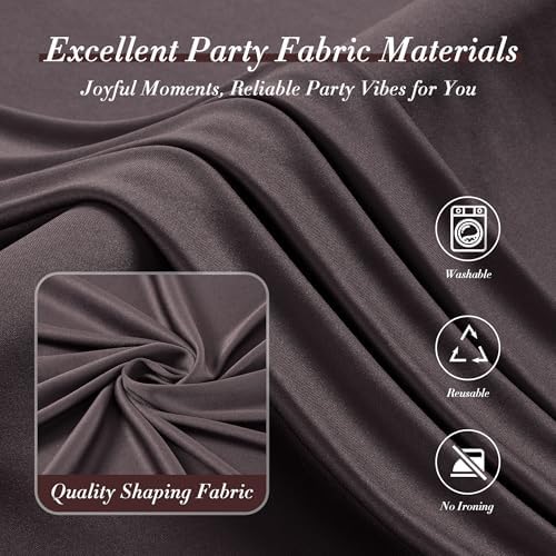 10 ft x 10 ft Wrinkle Free Brown Backdrop Curtain for Parties, Wedding Brown Photo Backdrop Drapes, Fabric 2 Panels 5x10ft for Baby Shower Photoshoot Engagement Birthday Photography Background - Image 4