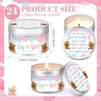 MTLEE Gender Reveal Bear 24 Pcs Baby Shower Party Favors Candles Lavender Scented Baby Shower Favors for Guests Rustic Tealights Candles Gender Reveal Return Gifts(Blue and Pink, 1.2 oz) - Image 2